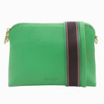 Our Hudson Cross Body Bag combines style and function with two removable straps: a classic PU strap with gold chain and a playful striped webbing strap. Available from www.thecollectivenz.com