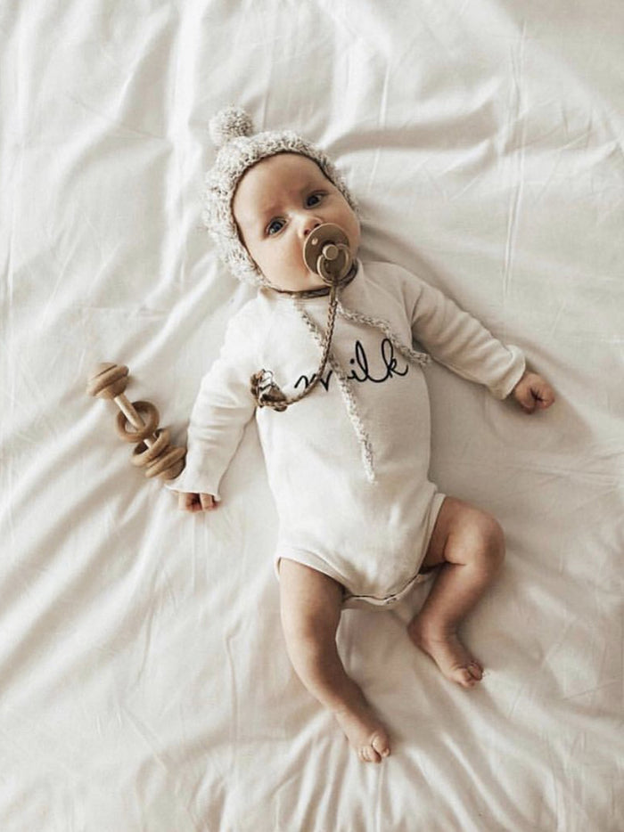 Organic Zoo natural milk bodysuit available from www.thecollectivenz.com