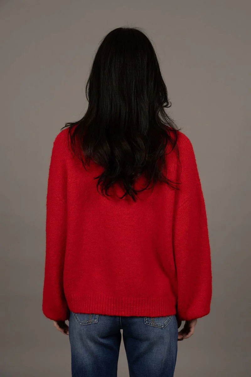 Nouveau V Neck Jumper - Scarlett