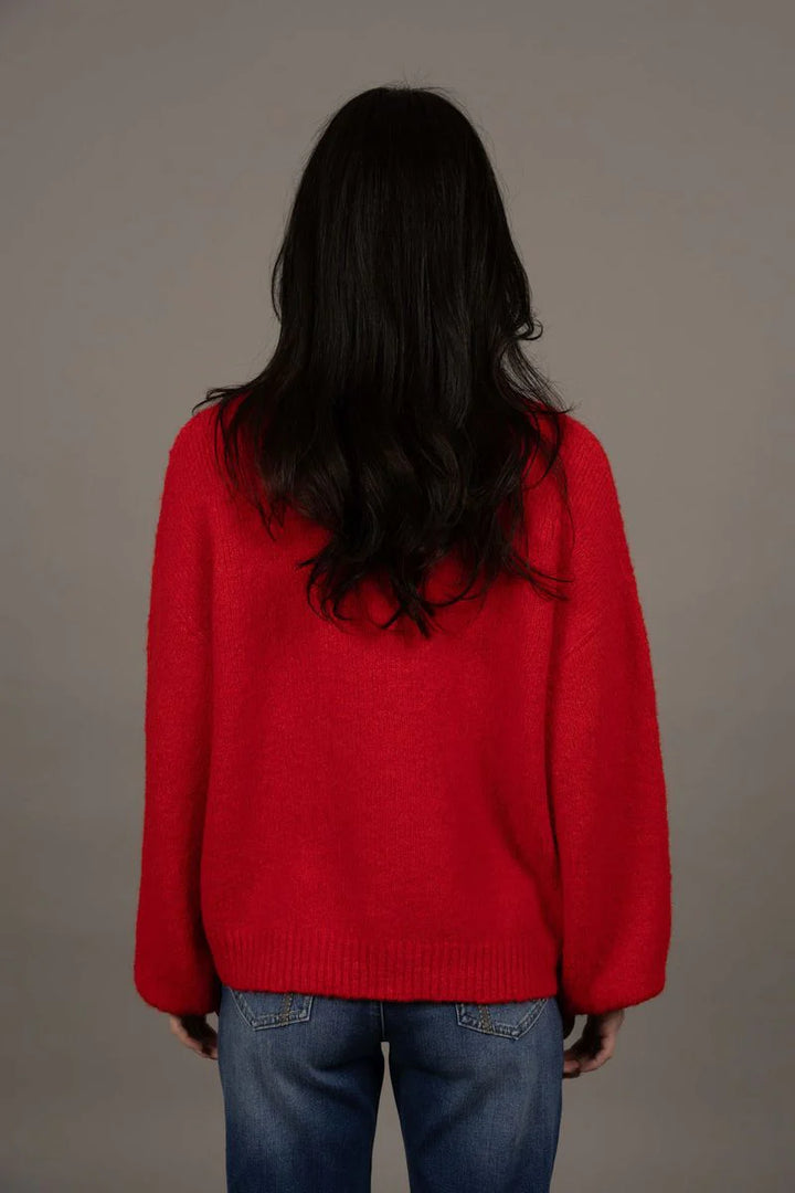 Nouveau V Neck Jumper - Scarlett