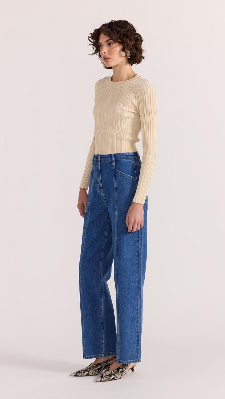The Kyra Knit Top by Staple the Label is a timeless wardrobe essential. Featuring a fitted silhouette, and stretchy rib knit fabrication. Available from www.thecollectivenz.com