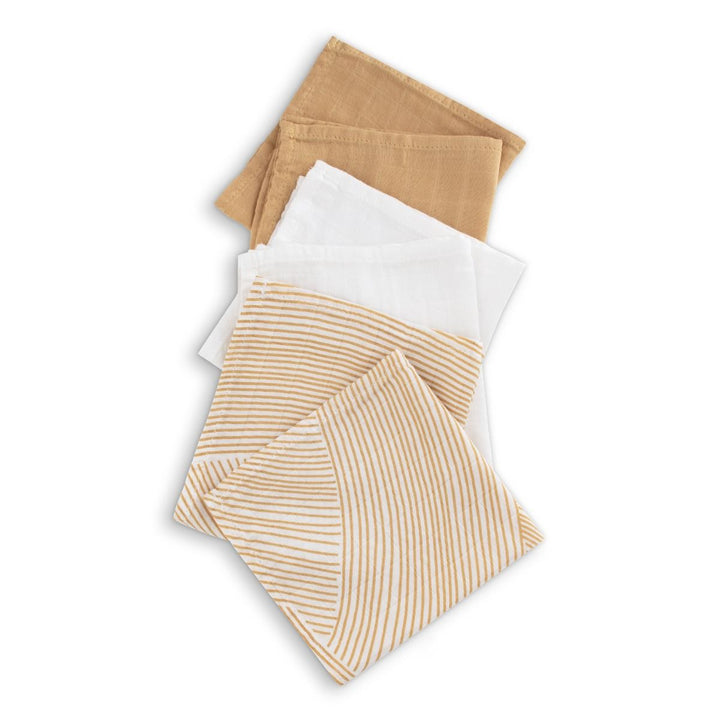 Little Bamboo Muslin Washers 6pk  - Marigold