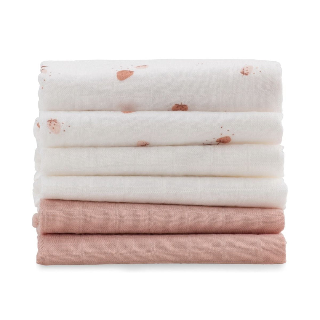 Little Bamboo Muslin Washers 6pk - Dusty Rose