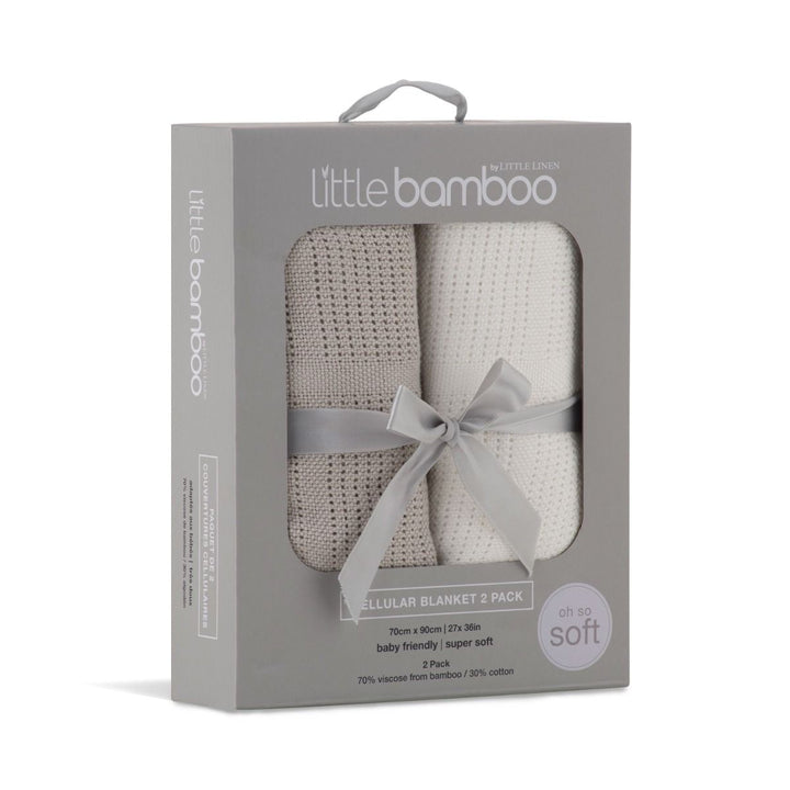 Little Bamboo Cellular Blanket 2pk - Stone Grey