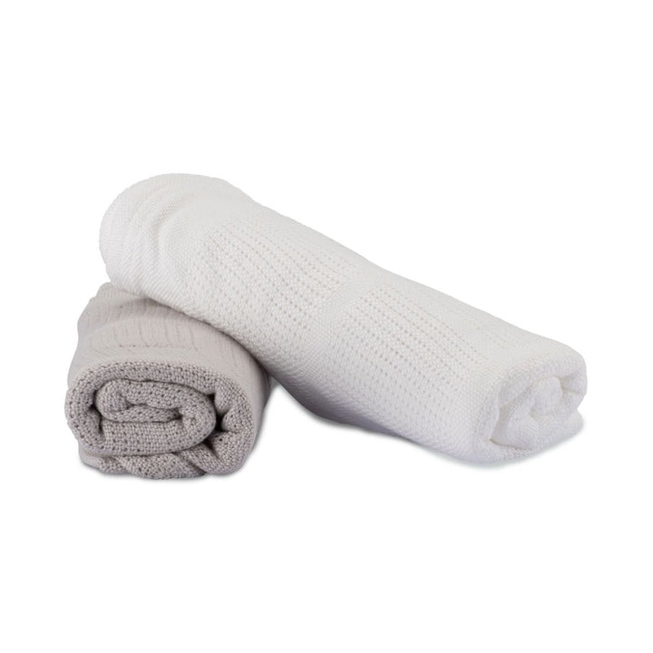Little Bamboo Cellular Blanket 2pk - Stone Grey