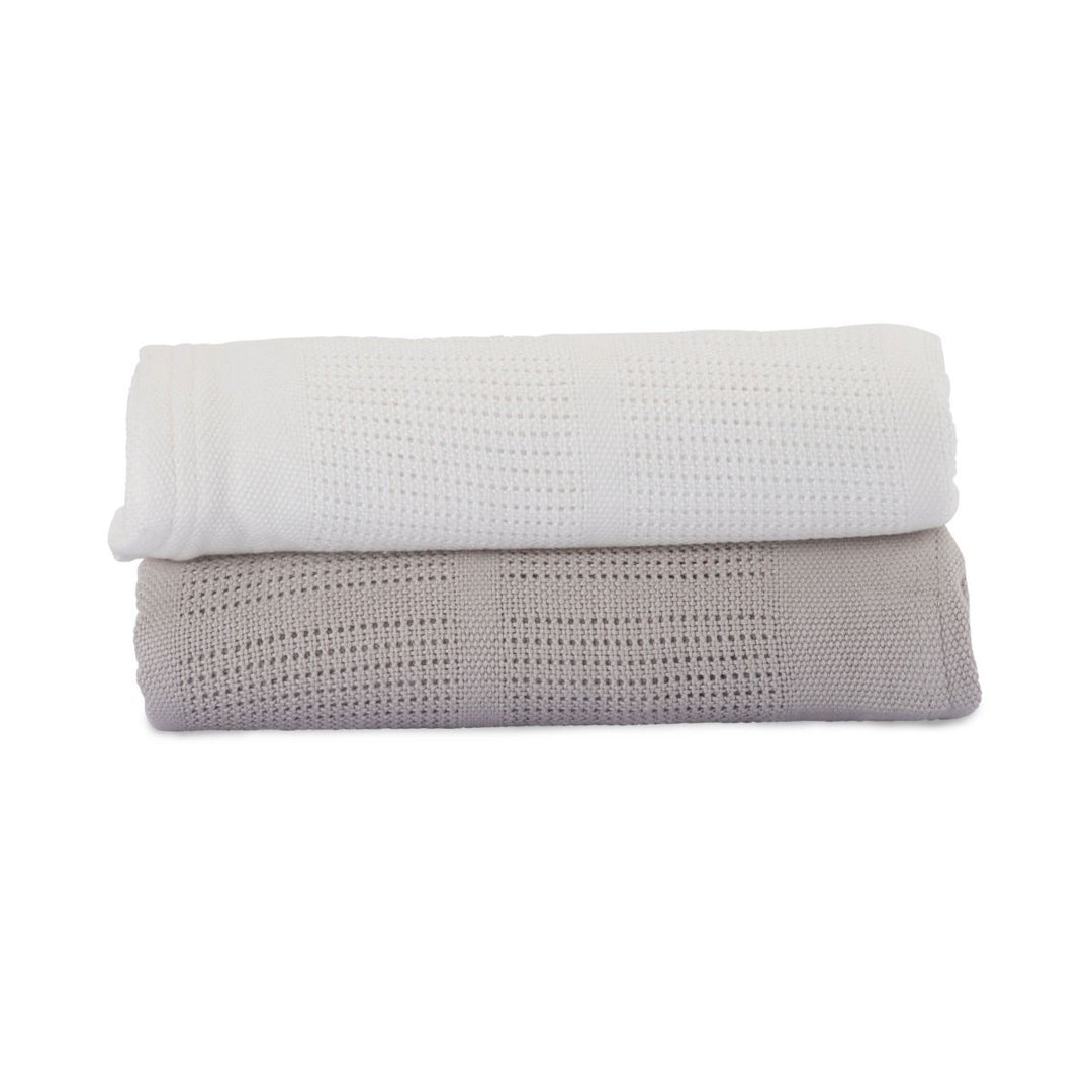 Little Bamboo Cellular Blanket 2pk - Stone Grey