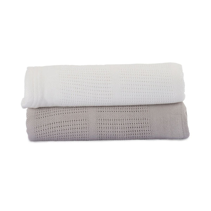 Little Bamboo Cellular Blanket 2pk - Stone Grey