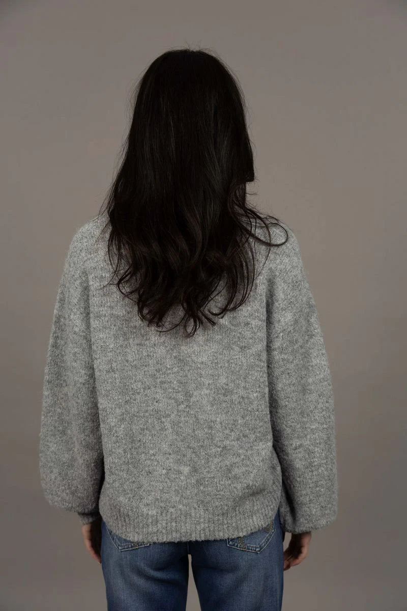 Nouveau V Neck Jumper - Ash