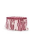 Checkered cooler bag with straps on a white background