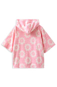 Milky Pink floral-patterned poncho on a white background