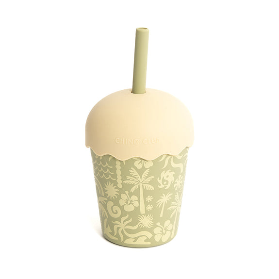 Chino Clubs brand new tropical moana printed smoothie cups with lid and straw - complete in a cute gift box, available from www.thecollectivenz.com