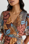 Among the brave ocean tropical wrap midi dress available from www.thecollectivenz.com