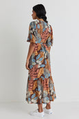 Among the brave ocean tropical wrap midi dress available from www.thecollectivenz.com