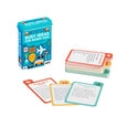 Box of 'Busy Ideas for Bored Kids' travel edition with cards displayed on a white background