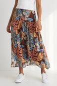 Sway Tropical Chocolate Midi Skirt available from www.thecollectivenz.com