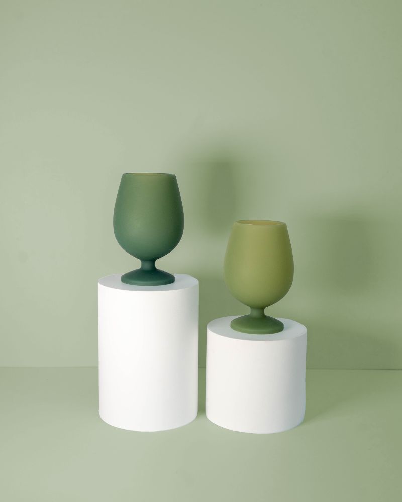 Porter green unbreakable wine glasses available from www.thecollectivenz.com
