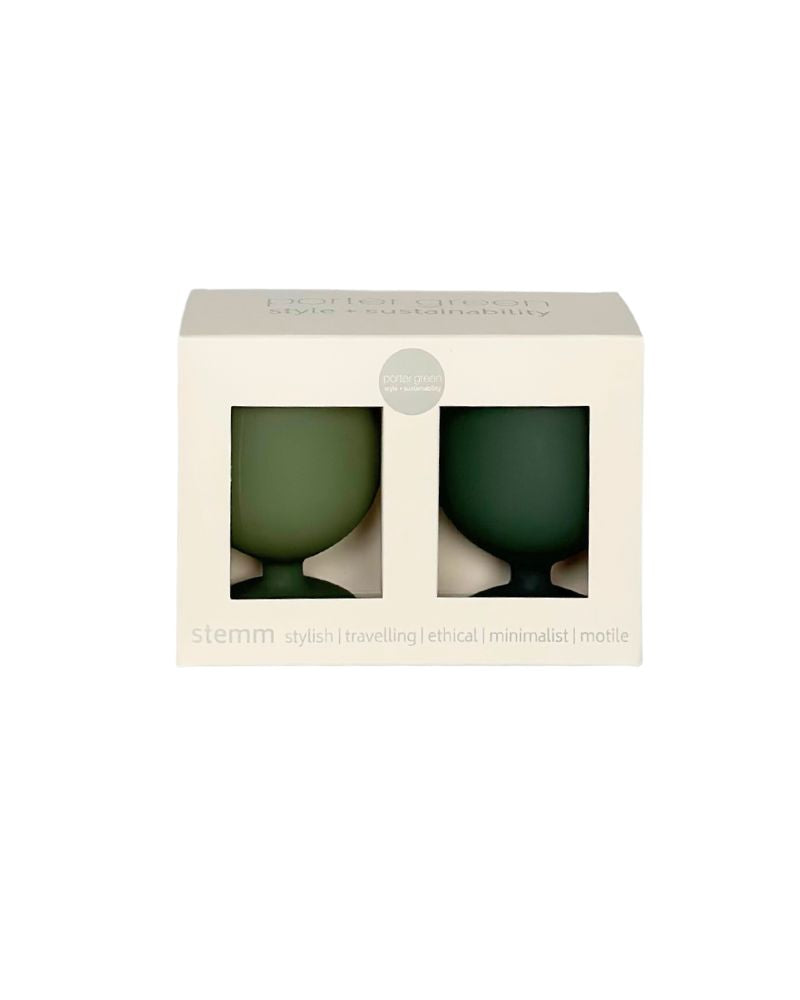 Porter green unbreakable wine glasses available from www.thecollectivenz.com