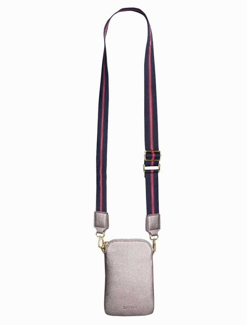The Wanderer Cross Body Bag by Zjoosh is just the right size to carry a phone, lip gloss, cards and keys. With 4 internal card holders and an external zipper pocket on the back, she keeps all your easy to loose items safe. Available from www.thecollectivenz.com