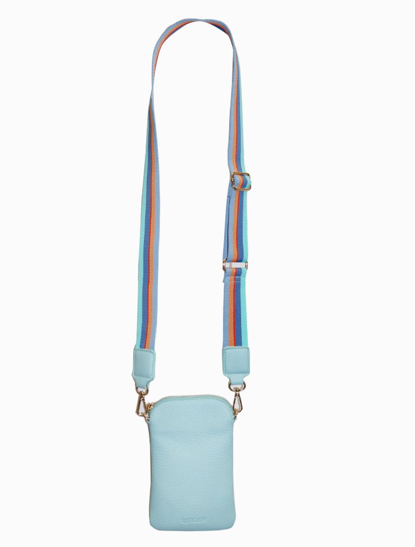 The Wanderer Cross Body Bag by Zjoosh is just the right size to carry a phone, lip gloss, cards and keys. With 4 internal card holders and an external zipper pocket on the back, she keeps all your easy to loose items safe. Available from www.thecollectivenz.com