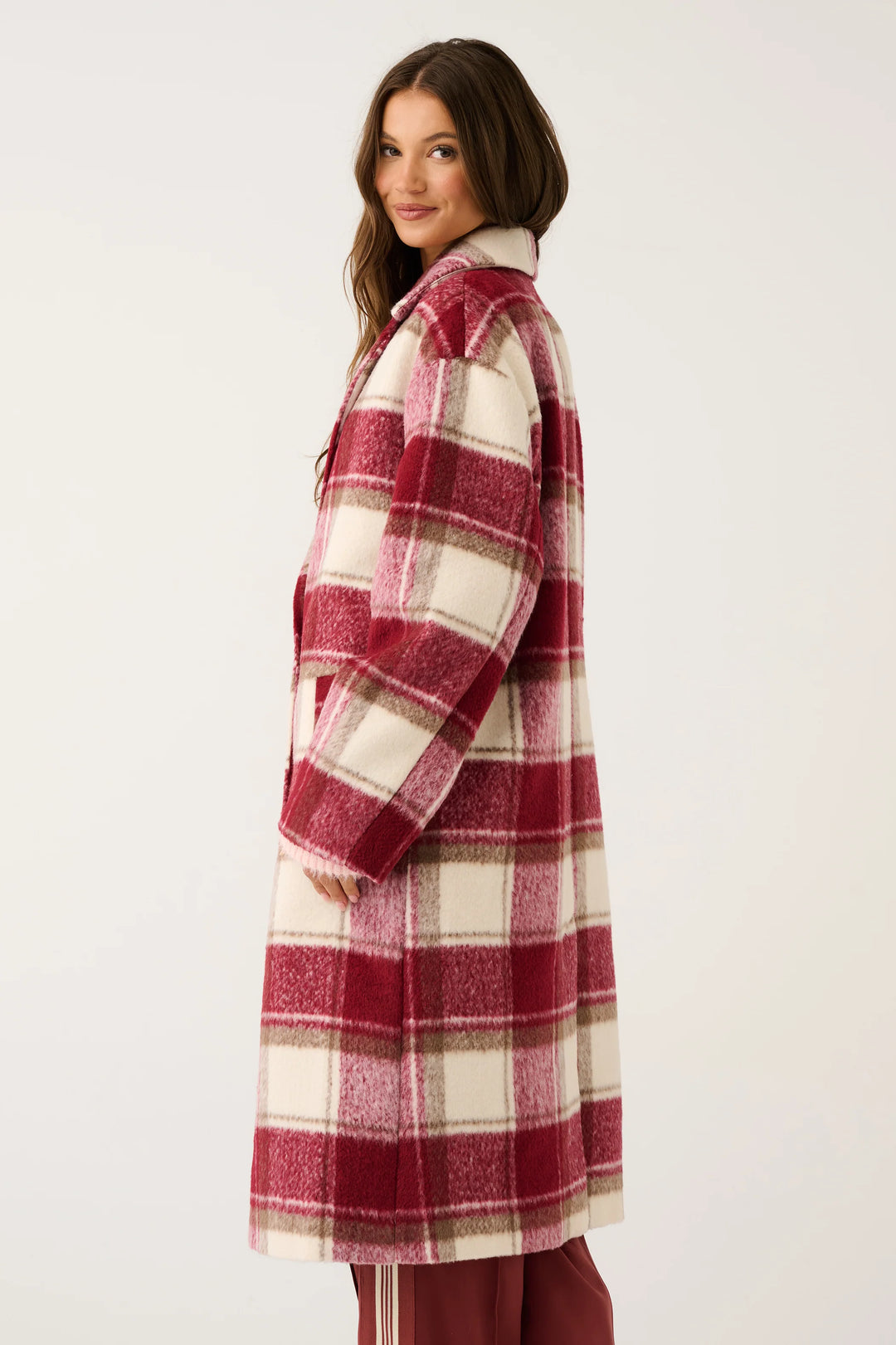 Greta Coat - Berry Check