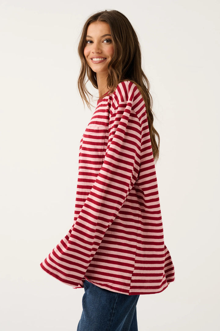 Harley Long Sleeve - Plum Stripe