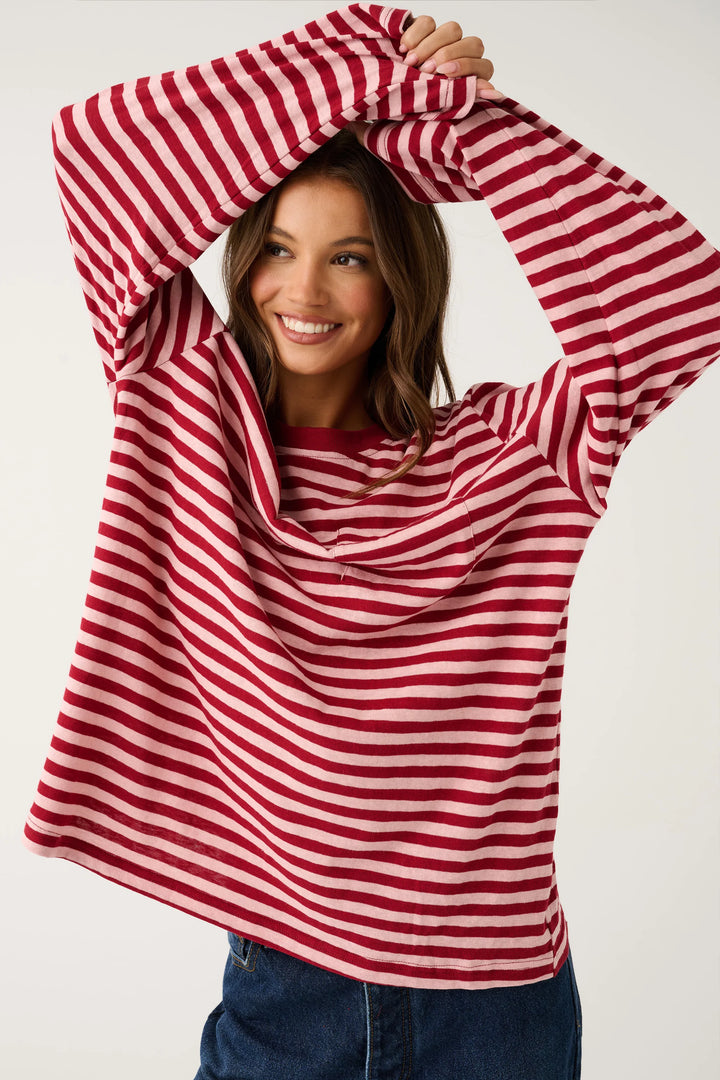 Harley Long Sleeve - Plum Stripe