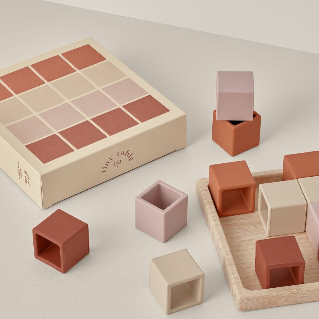 Tiny Table silicone first blocks available from www.thecollectivenz.com