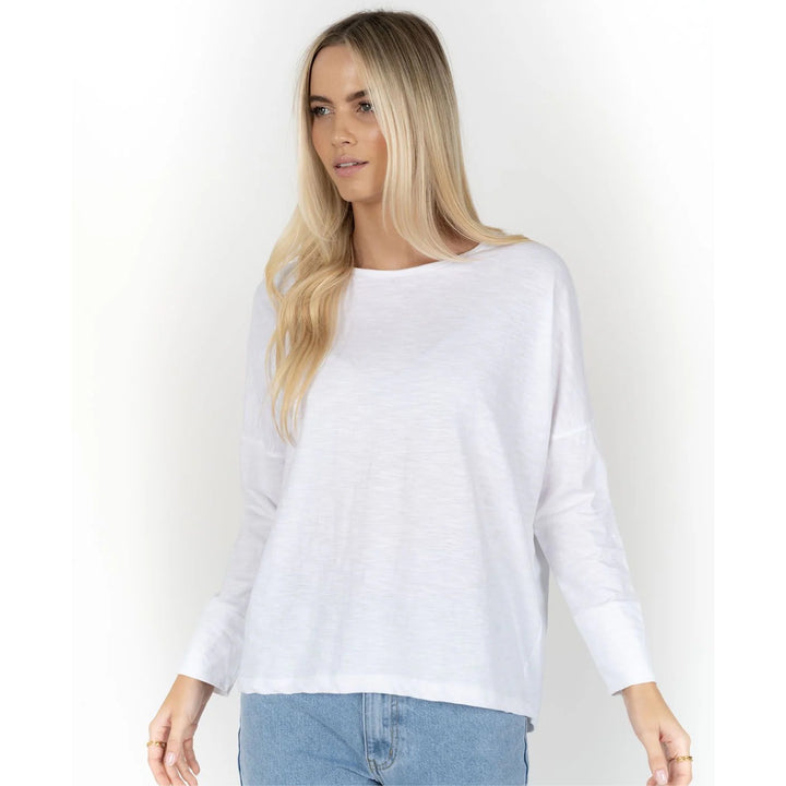 Dippy LS Tee - White (HW26502)