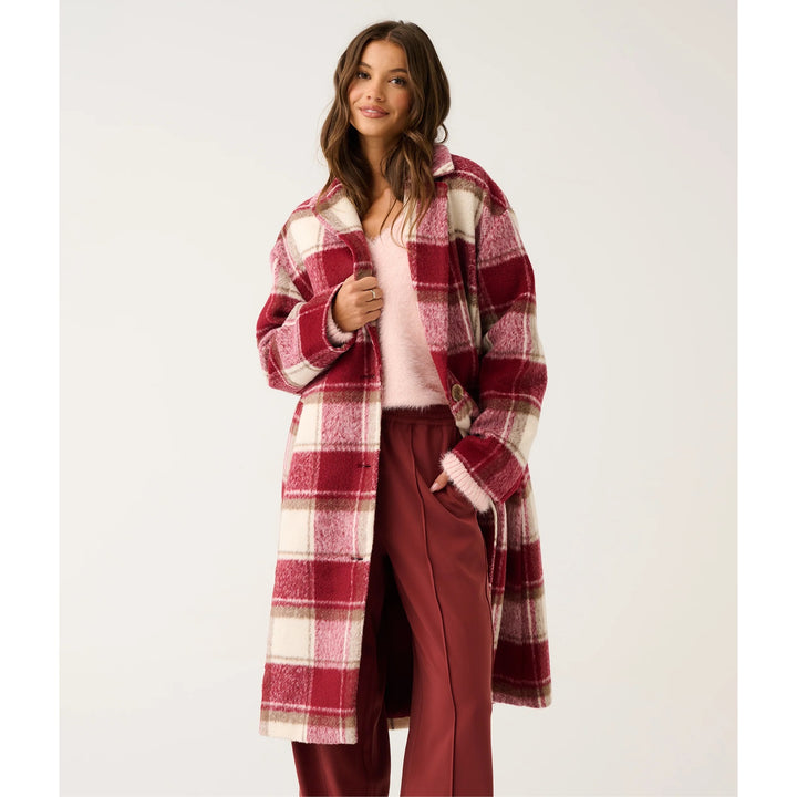 Greta Coat - Berry Check