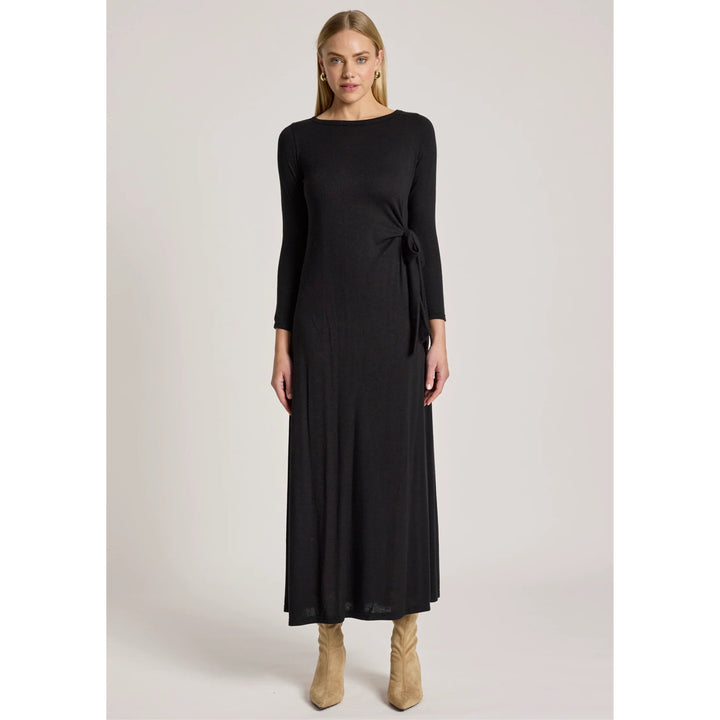 Aria Tie Maxi Dress - Black