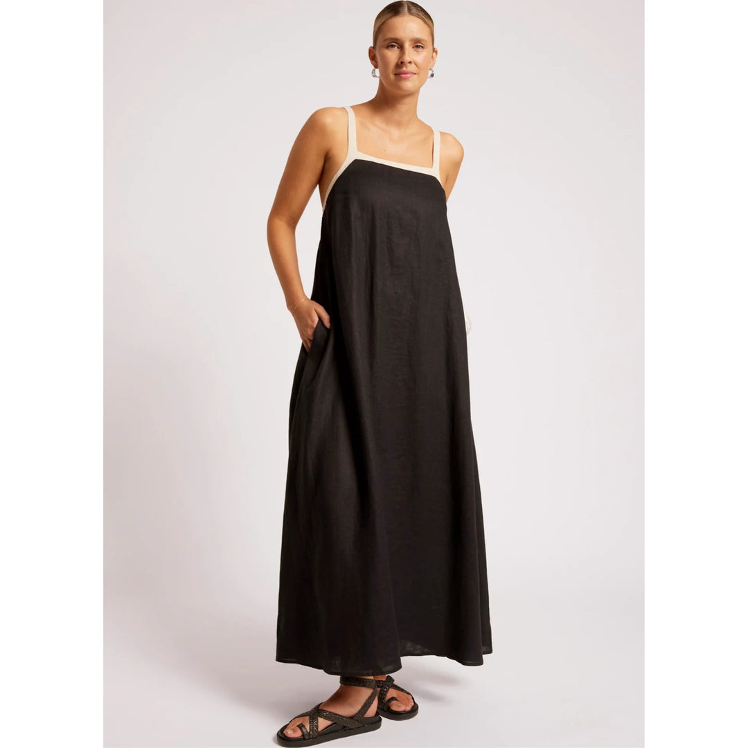 Eb + Ive Maris Splice Tank Maxi Dress - Black / Tusk