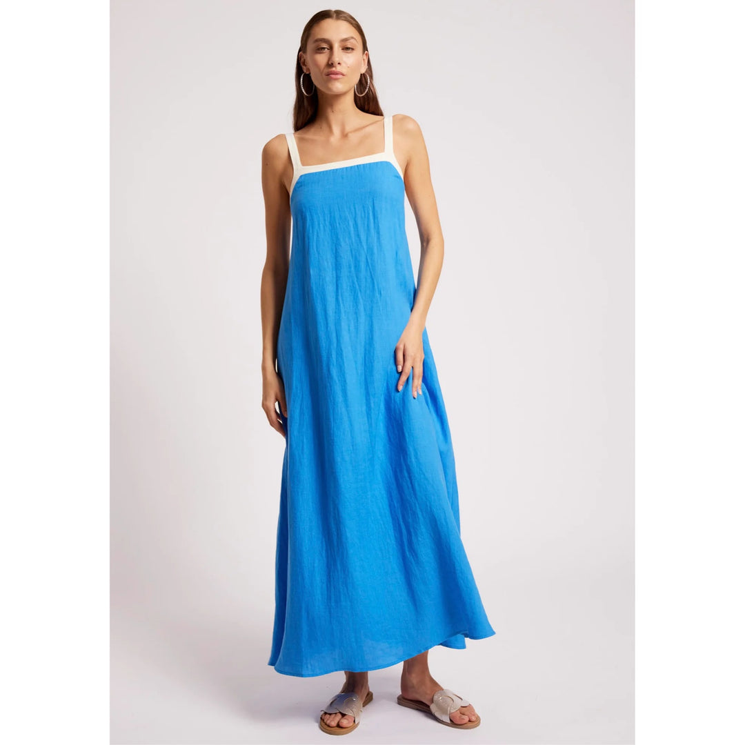 Eb + Ive Maris Splice Tank Maxi Dress - Marine /White