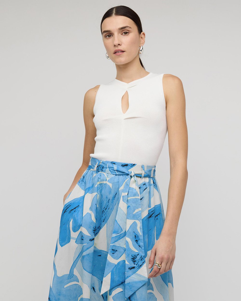 Arden Cutout Knit Top - White