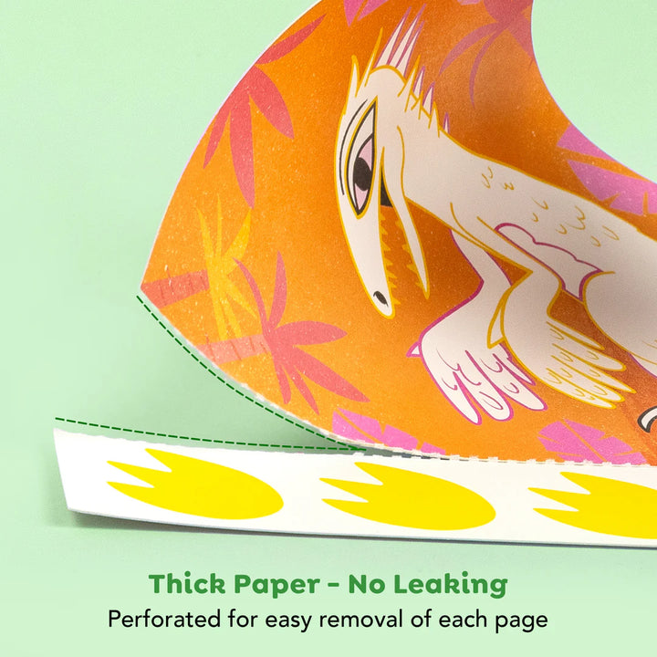 Illustrated book with a colorful design on a green background