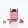 Jar of 'Tipsy Treats' cocktail blush gummies on a white background