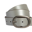 Tahlia Leather Belt - Silver