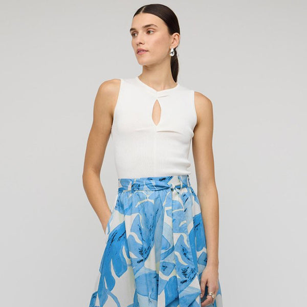 Arden Cutout Knit Top - White