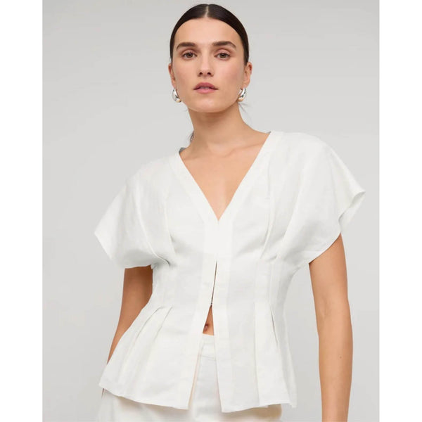 Estelle Pleated Blouse - White