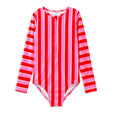 Candy Stripe Long Sleeve Swimsuit