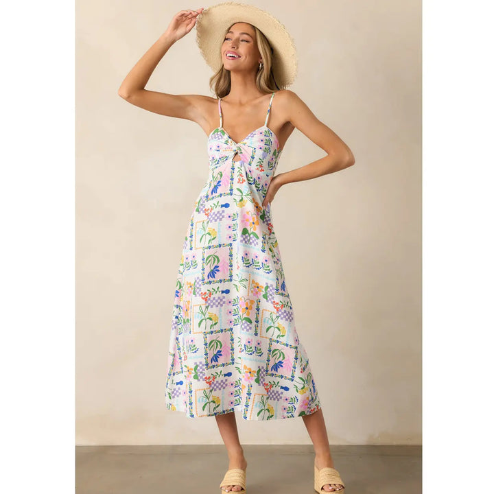 Nikita Twist Midi Dress - Picnic