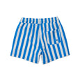 crywolf Blue and white striped board shorts on a white background