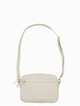 Beige crossbody bag on a white background