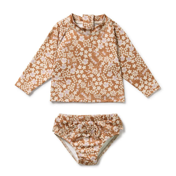 Hazel Floral Cutwork Rashie Swimset