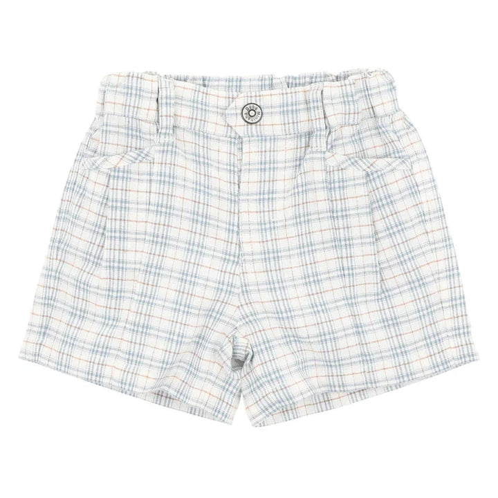 Bebe Plaid shorts on a white background