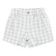 Bebe Plaid shorts on a white background