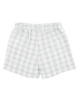 Bebe Plaid shorts on a white background