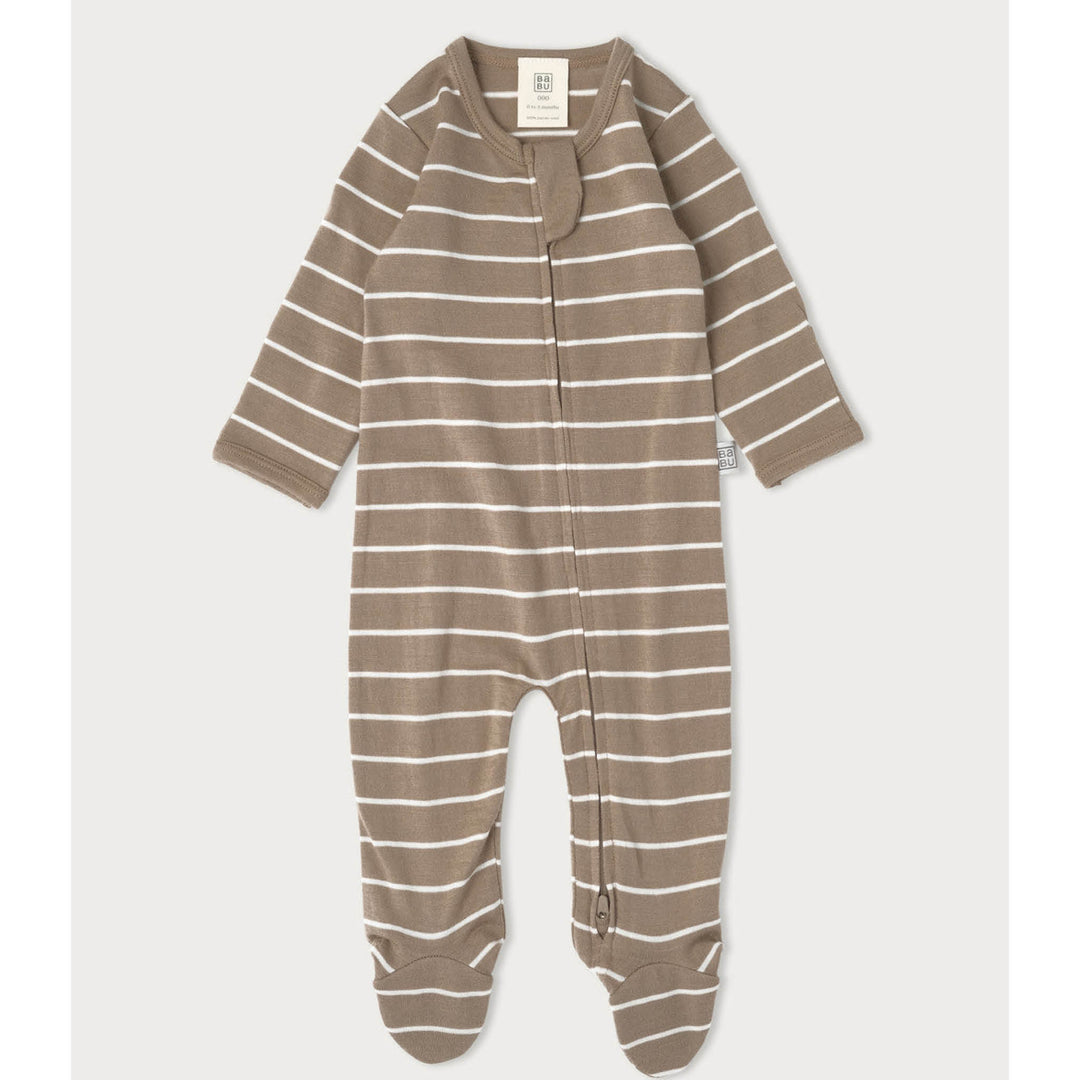 Babu Merino Footed Onesie is the ultimate all-in-one outfit for sleep, play and outdoor adventures, available from www.thecollectivenz.com