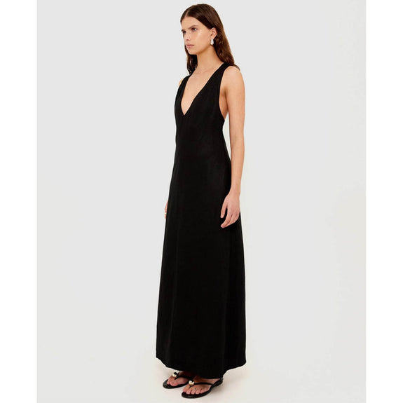 Sabine Cross Back Maxi Dress - Black