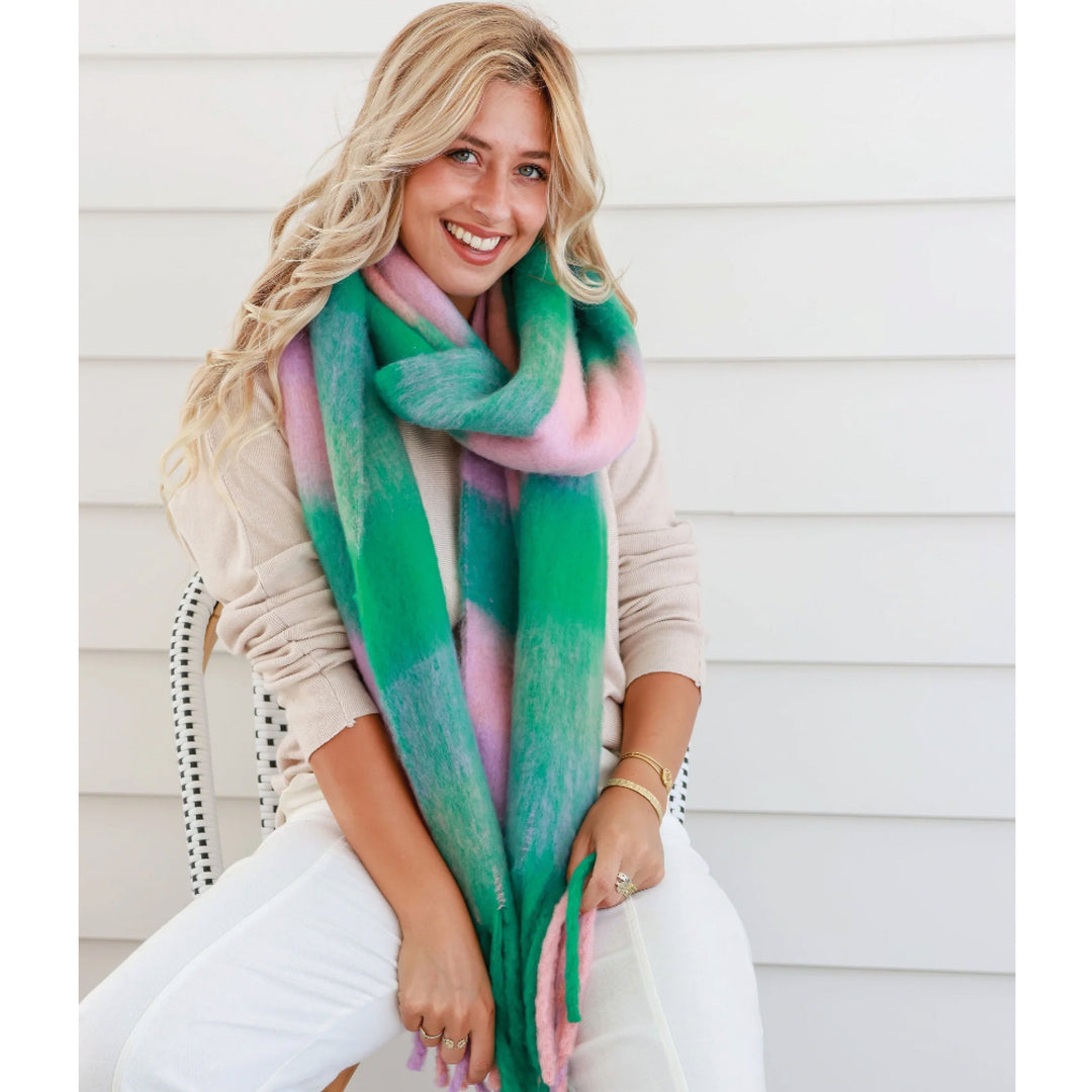 Winter soft touch check scarf available from www.thecollectivenz.com