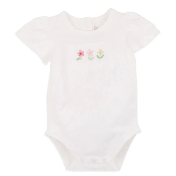 Grow Wild Embroidered bodysuit - Cloud